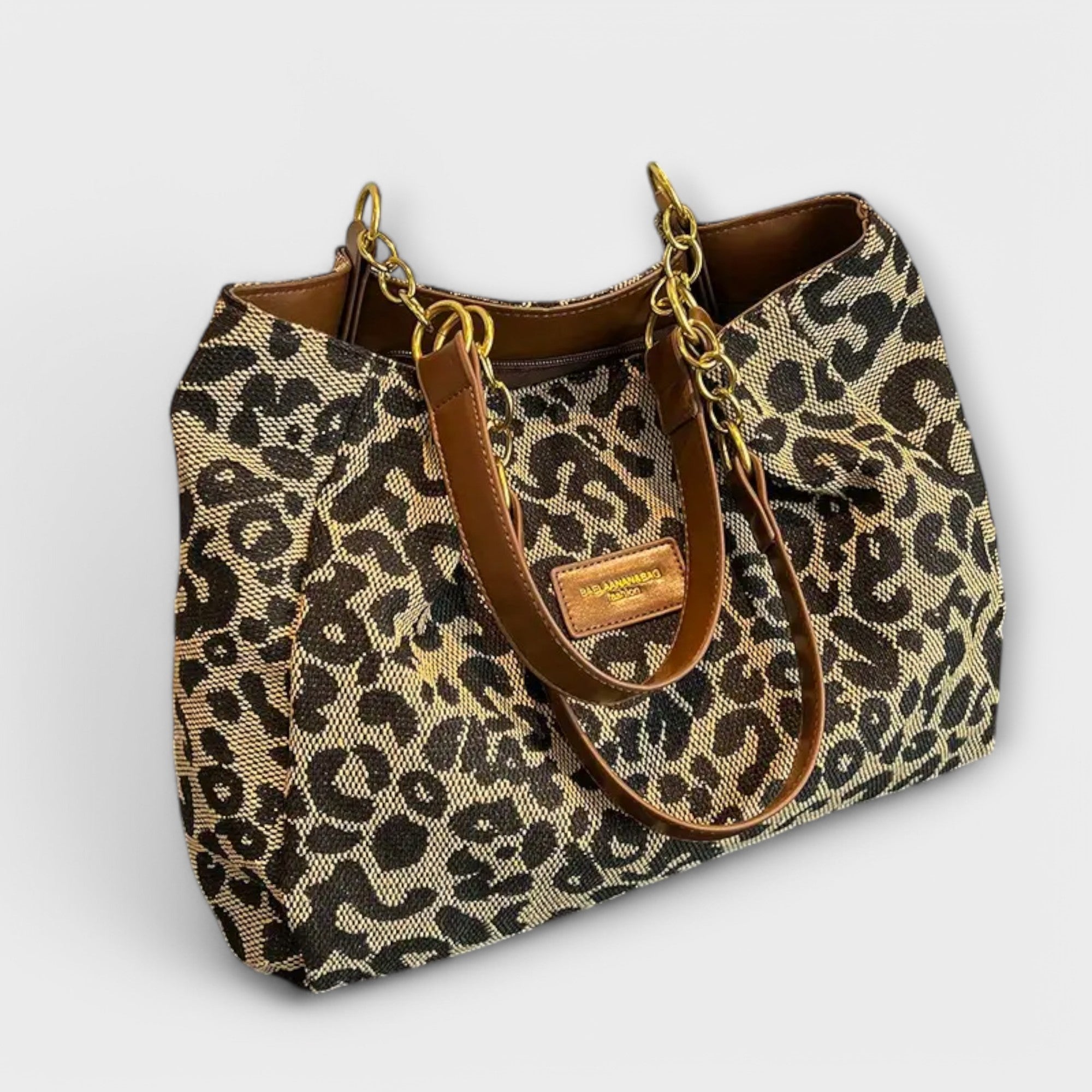 Olivia - Tote de Lona con Estampado de Leopardo