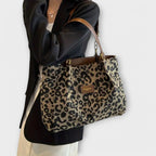 Olivia - Tote de Lona con Estampado de Leopardo
