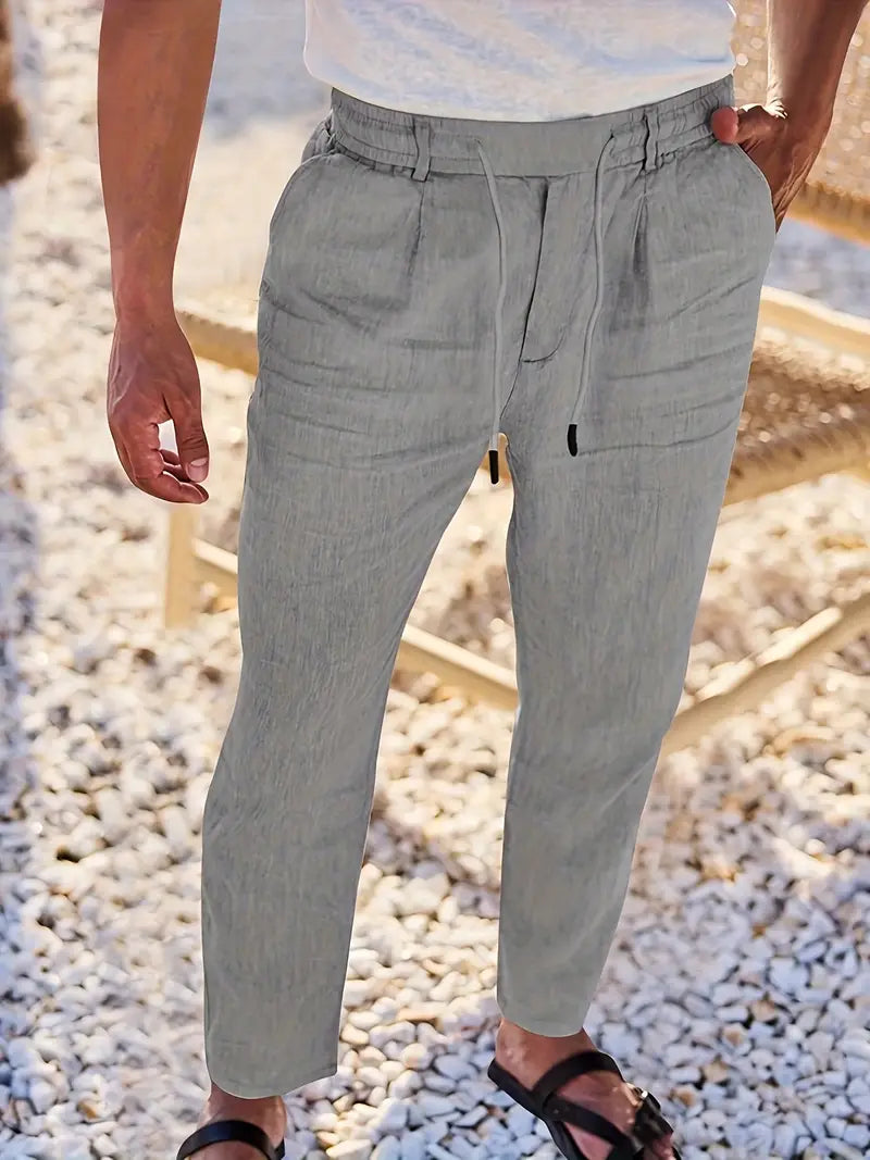NICHOLS | Pantalones Anchos de Lino con Cinturón