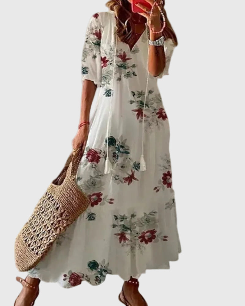 Amalia | Vestido Boho Vintage de Verano Maxi