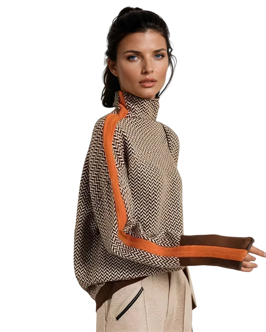 Lindemann Atelier | Malou – Suéter de cuello alto con detalles de rayas contrastantes