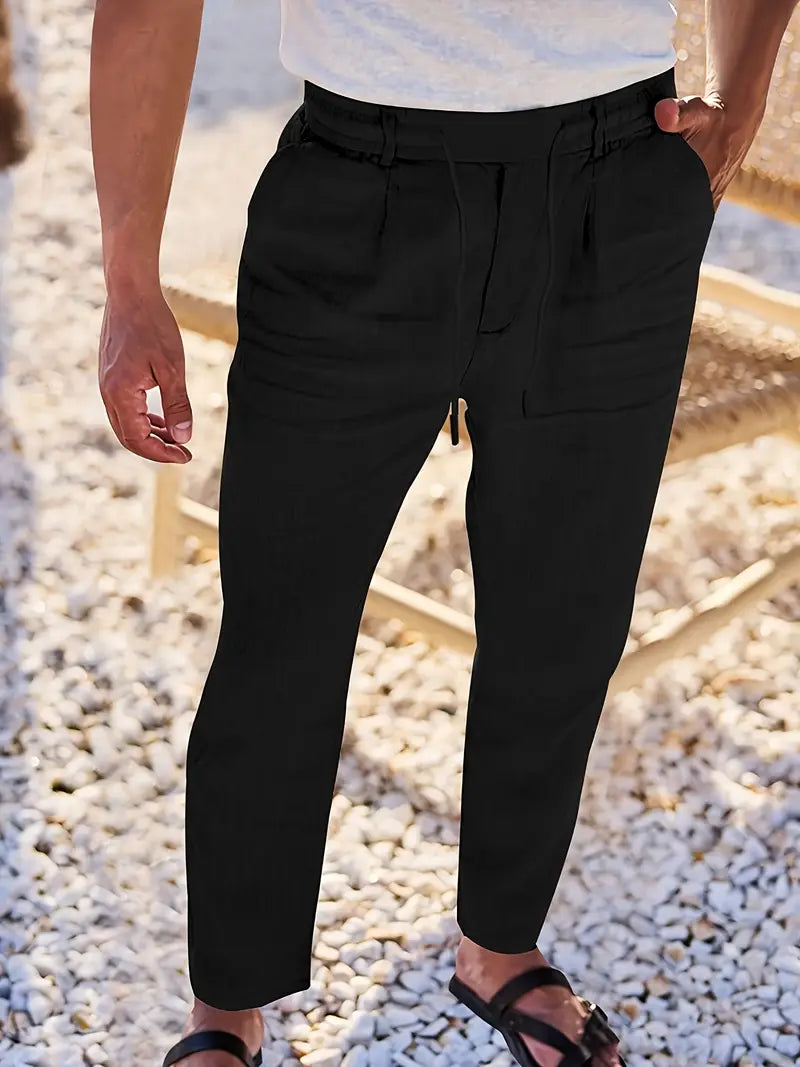 NICHOLS | Pantalones Anchos de Lino con Cinturón