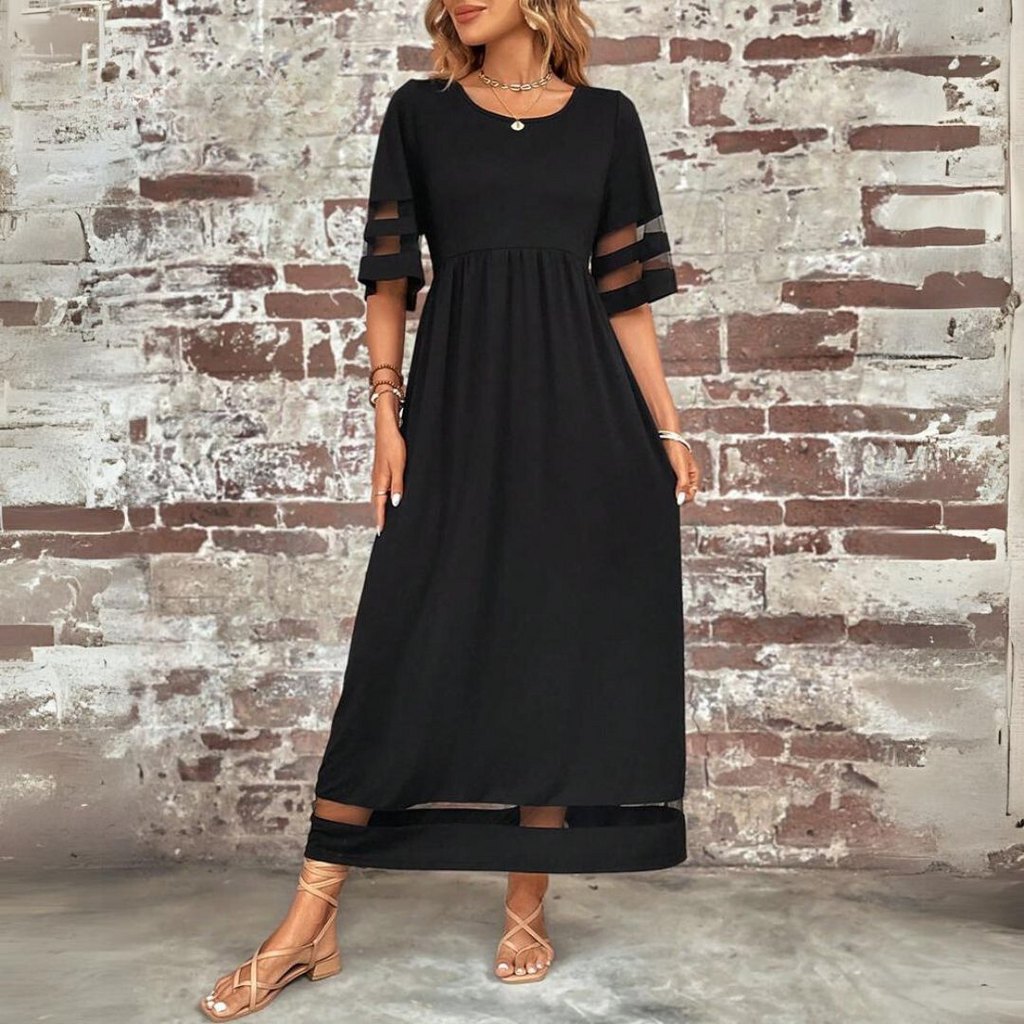 Aubrey™ – Vestido midi de concreto artístico con diseño que realza el abdomen