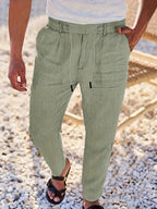 NICHOLS | Pantalones Anchos de Lino con Cinturón
