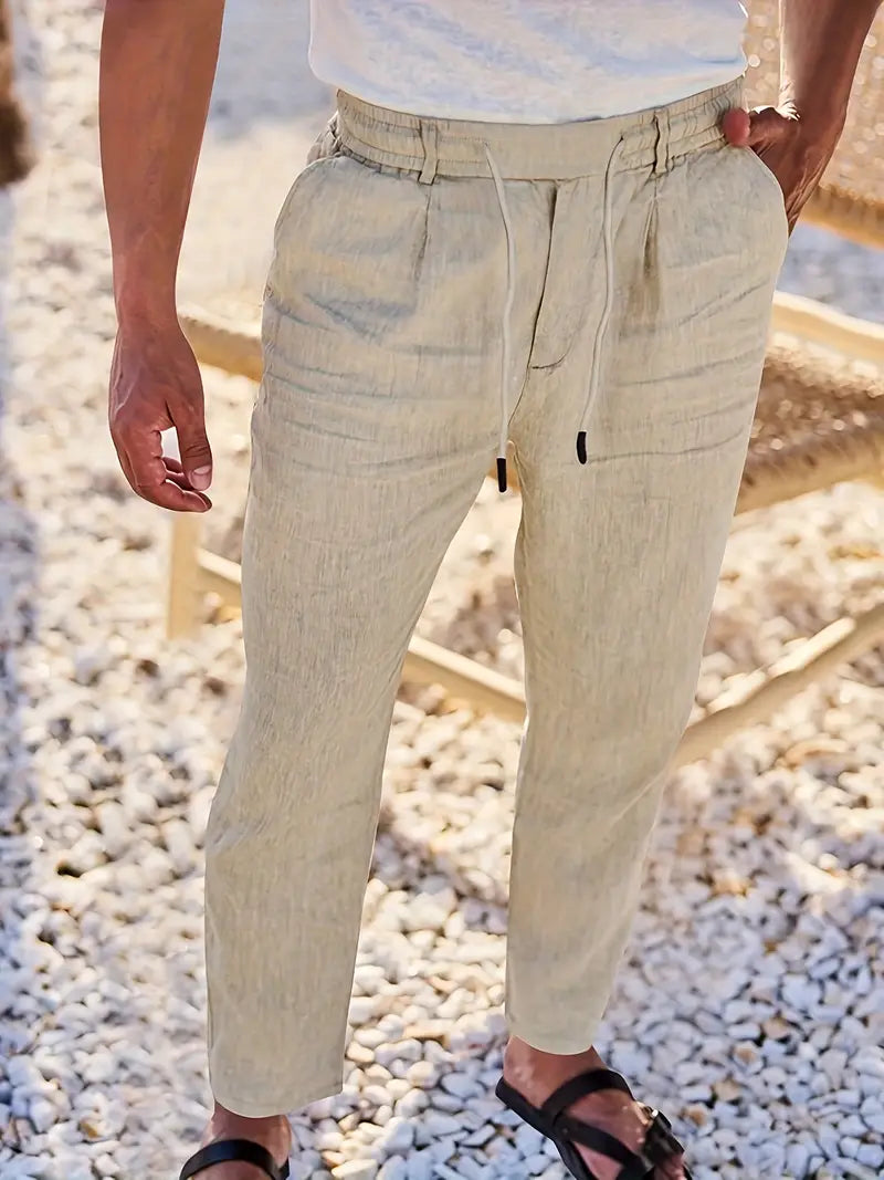 NICHOLS | Pantalones Anchos de Lino con Cinturón
