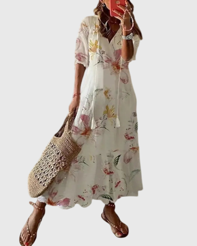 Amalia | Vestido Boho Vintage de Verano Maxi