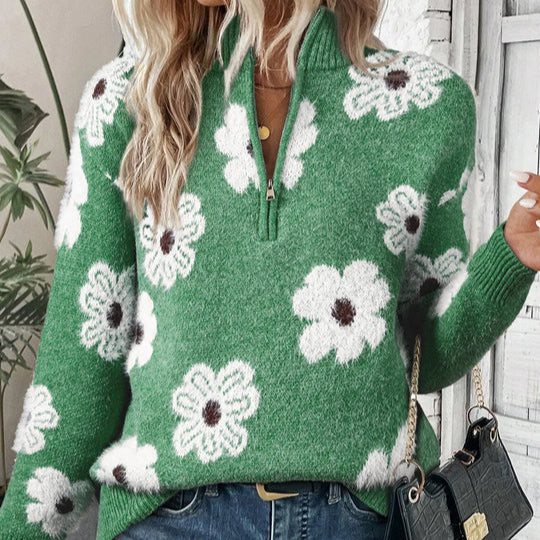 BLOOM | Suéter de cuello con cremallera
