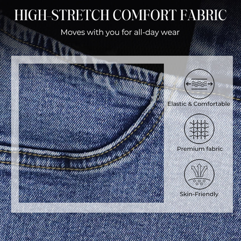 Pantalon en Jean Élastique Taille Haute pour Femmes