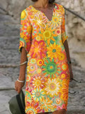 Nira | Vestido Midi con Estampado Floral Vibrante