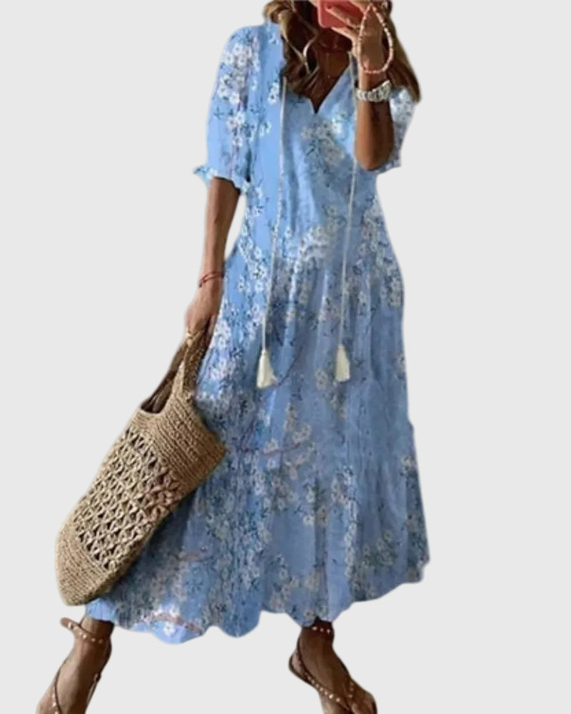 Amalia | Vestido Boho Vintage de Verano Maxi