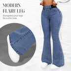 Pantalon en Jean Élastique Taille Haute pour Femmes