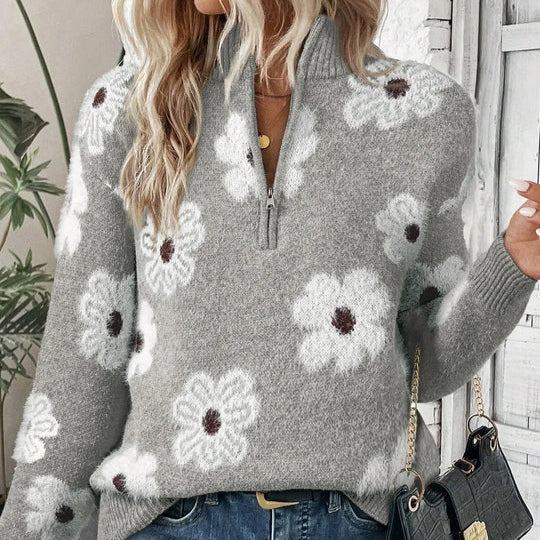 BLOOM | Suéter de cuello con cremallera