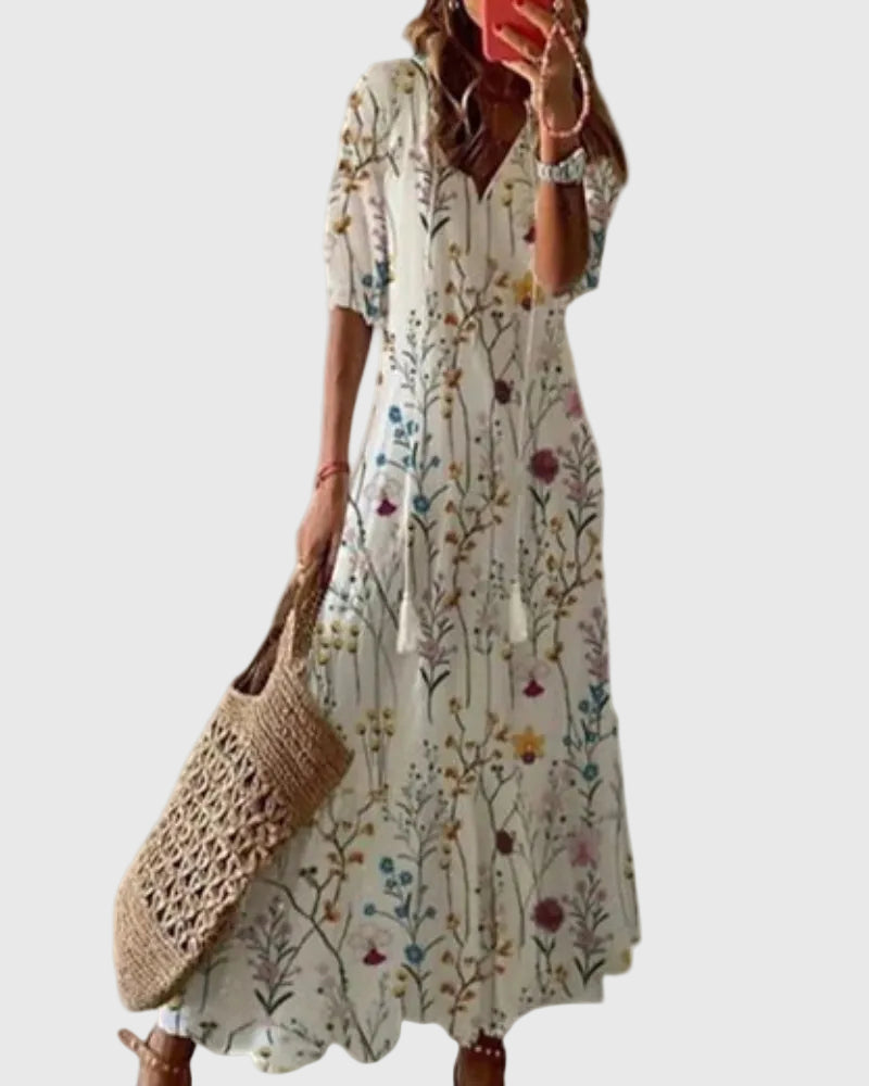 Amalia | Vestido Boho Vintage de Verano Maxi