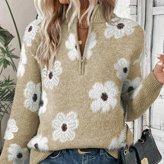 BLOOM | Suéter de cuello con cremallera