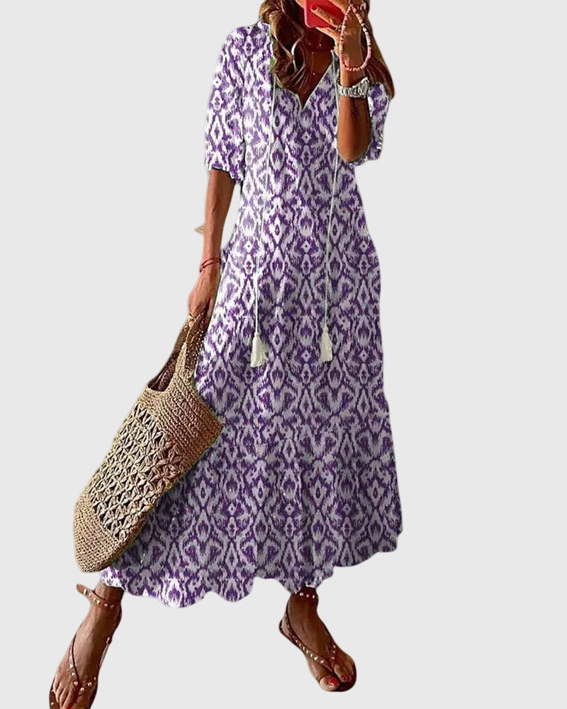 Amalia | Vestido Boho Vintage de Verano Maxi
