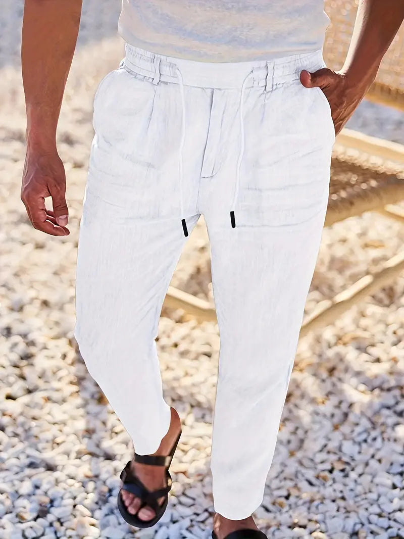 NICHOLS | Pantalones Anchos de Lino con Cinturón