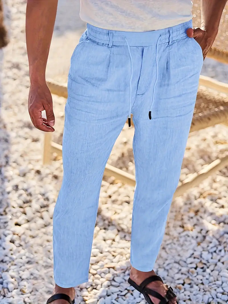 NICHOLS | Pantalones Anchos de Lino con Cinturón