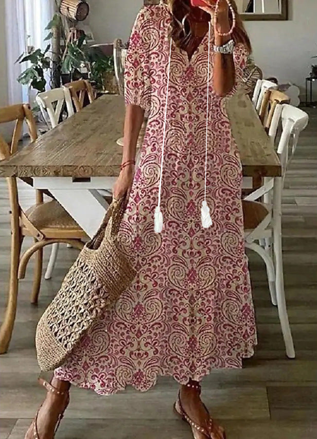 Amalia | Vestido Boho Vintage de Verano Maxi