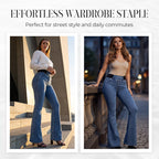 Pantalon en Jean Élastique Taille Haute pour Femmes