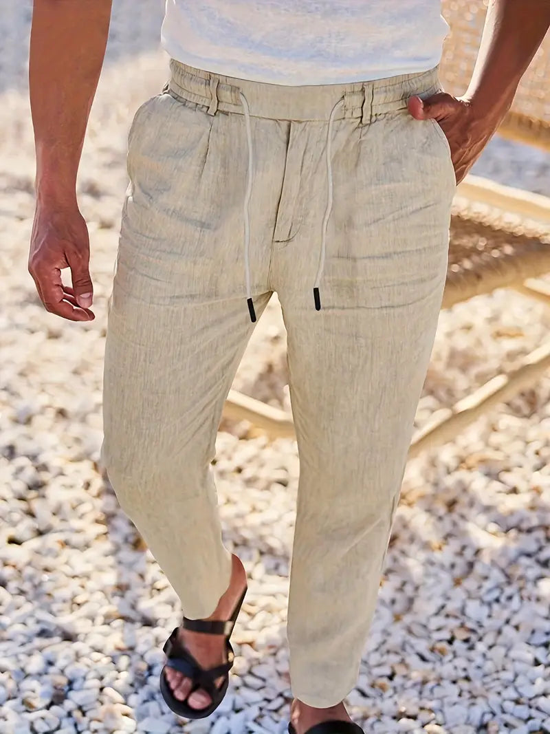 NICHOLS | Pantalones Anchos de Lino con Cinturón