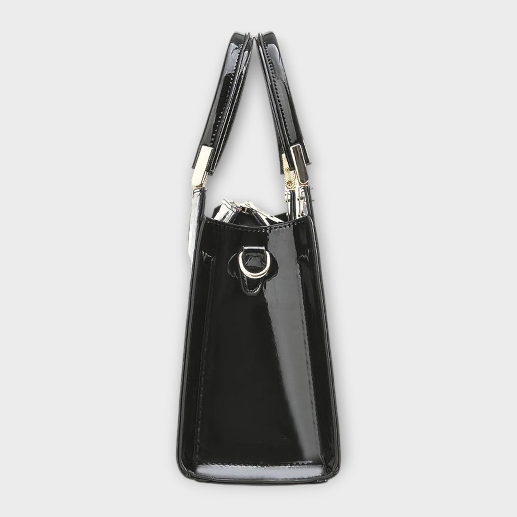 Olivia - Bolso de mano con acabado brillante en estampado de cocodrilo