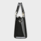 Olivia - Bolso de mano con acabado brillante en estampado de cocodrilo