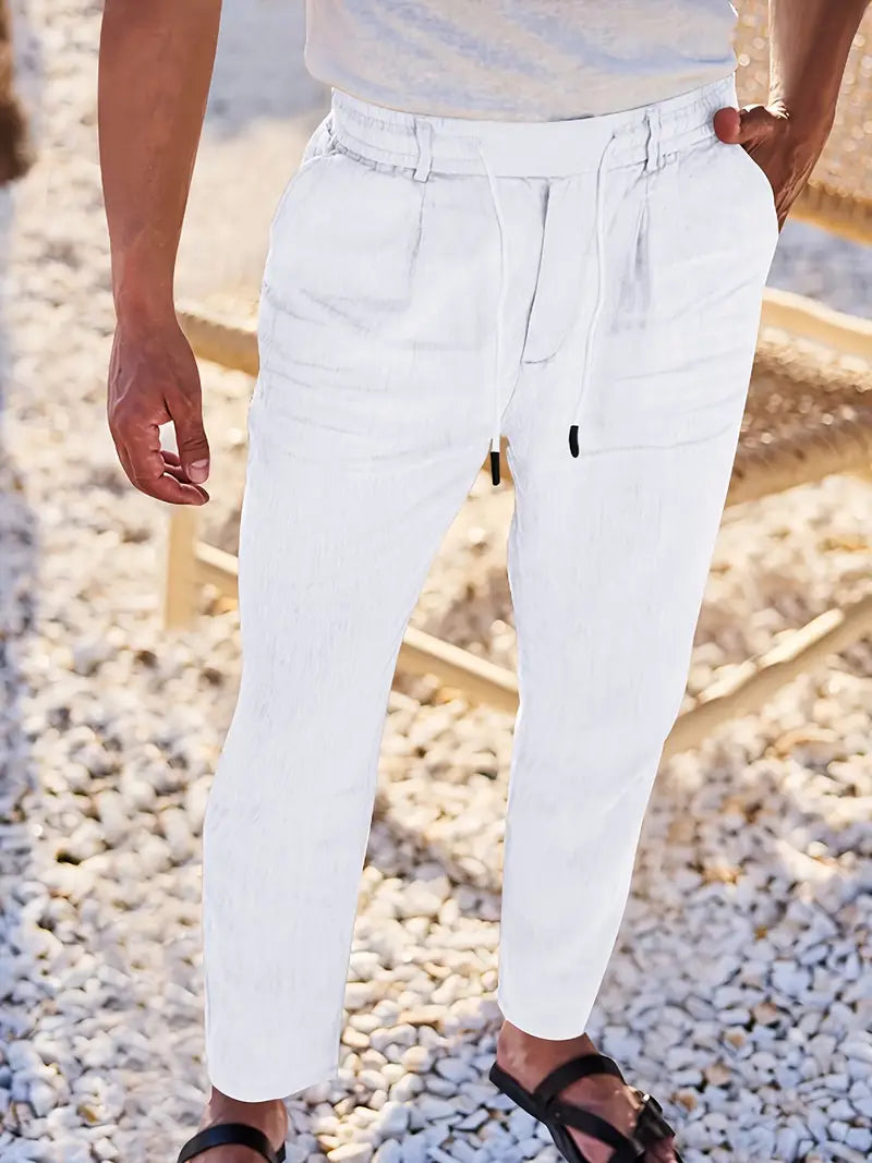 NICHOLS | Pantalones Anchos de Lino con Cinturón