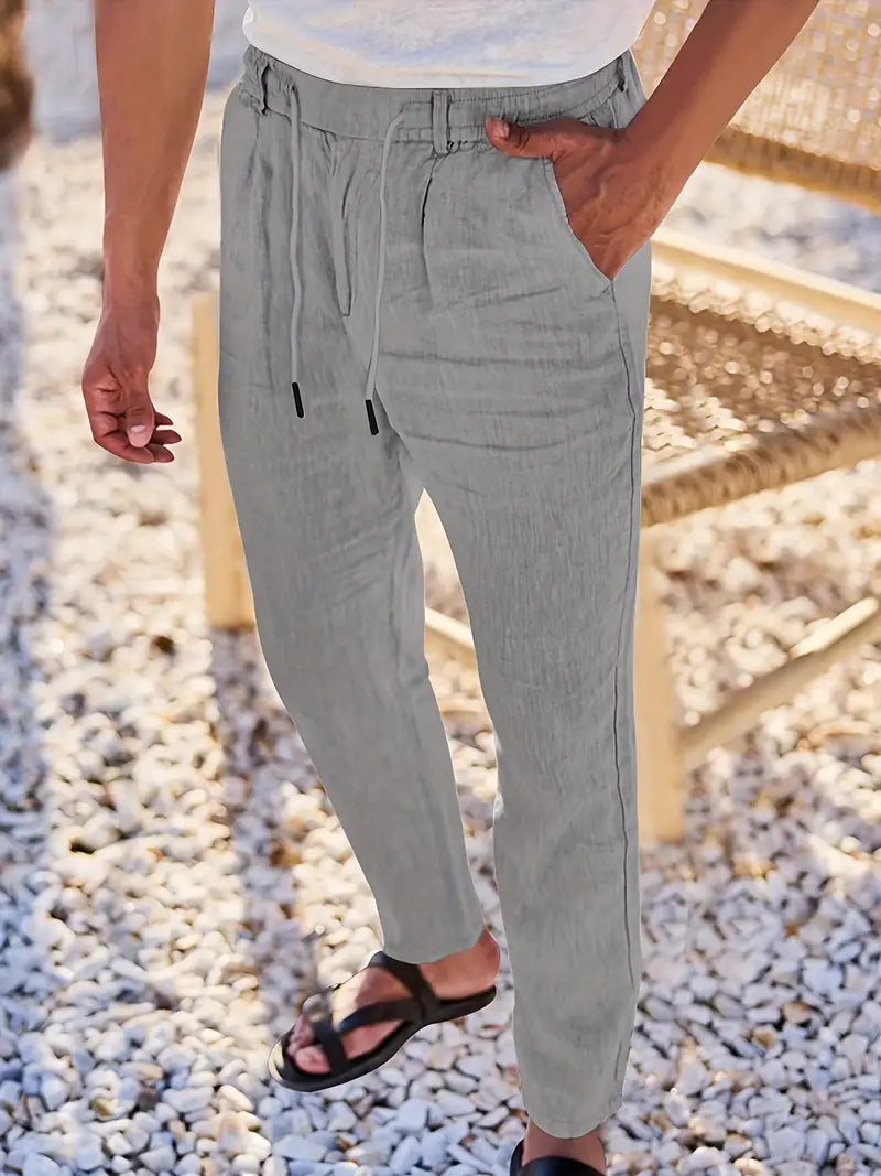 NICHOLS | Pantalones Anchos de Lino con Cinturón