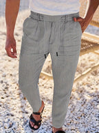 NICHOLS | Pantalones Anchos de Lino con Cinturón