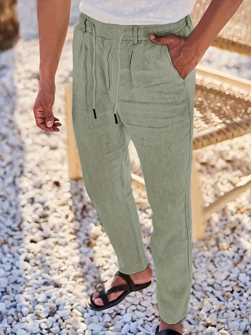 NICHOLS | Pantalones Anchos de Lino con Cinturón
