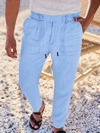 NICHOLS | Pantalones Anchos de Lino con Cinturón