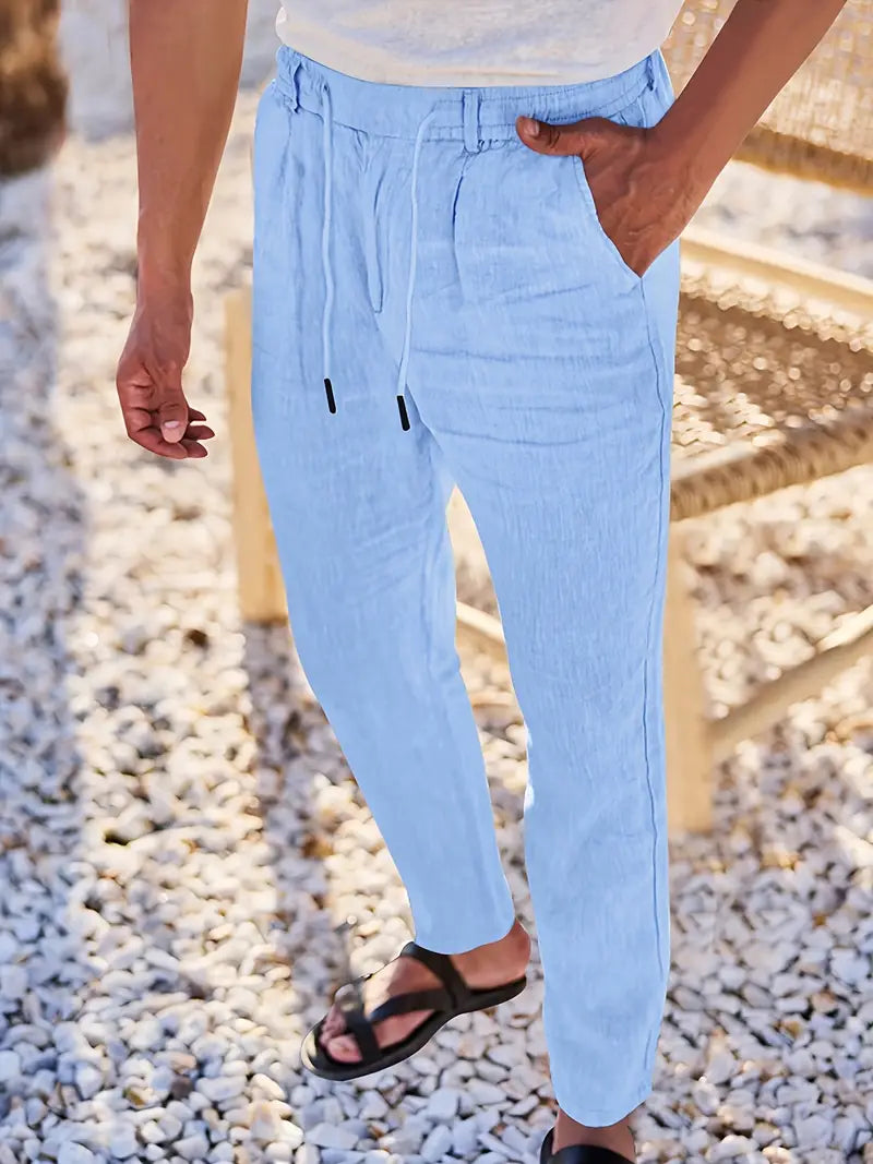 NICHOLS | Pantalones Anchos de Lino con Cinturón