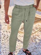 NICHOLS | Pantalones Anchos de Lino con Cinturón